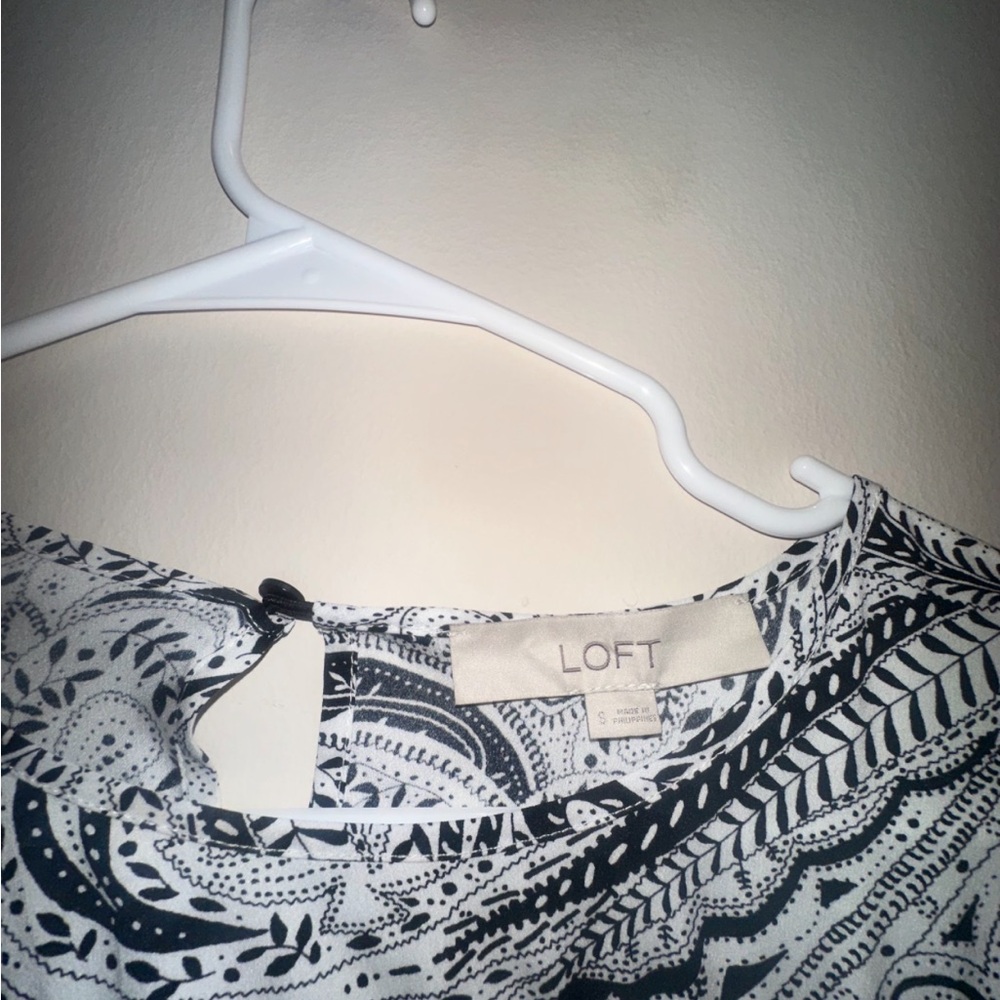 Loft Paisley Shift Long Sleeve Floral Color block Dress Size Small NWOT - Picture 11 of 12